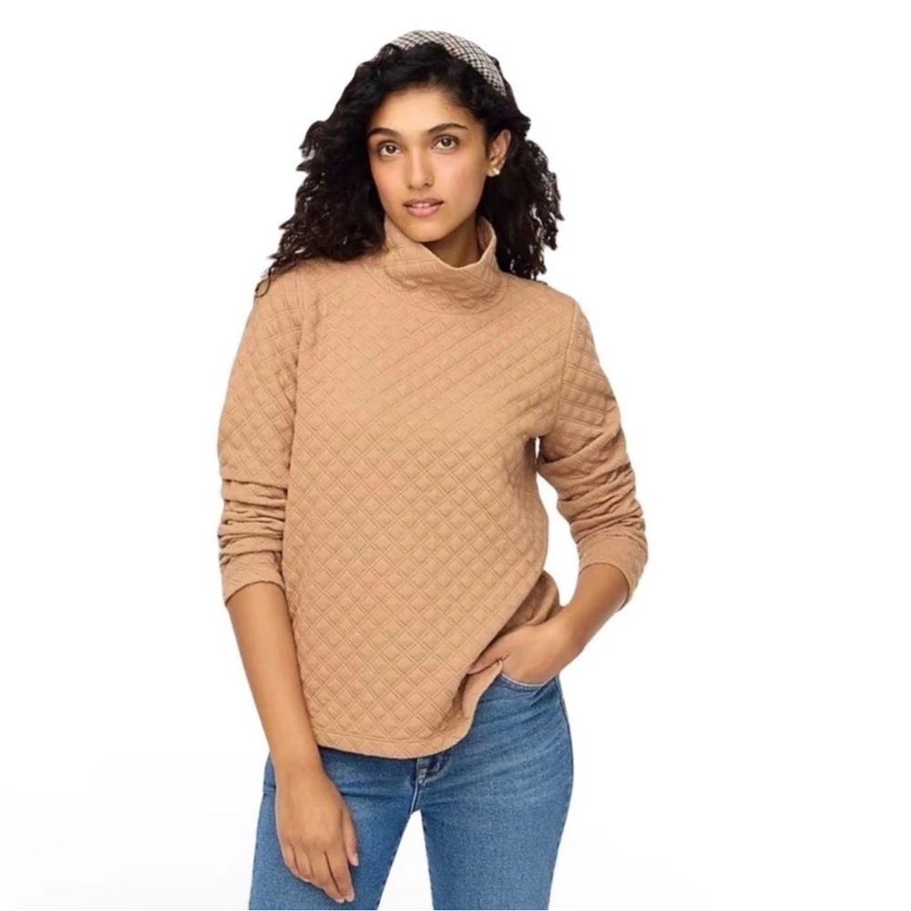 J.Crew NWT Quilted Mockneck Pullover Sweater